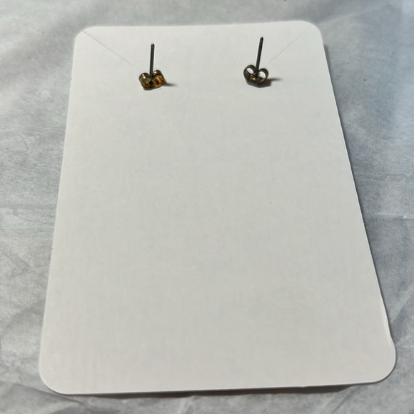 Gold circle earrings with gems - Picture 3 of 3